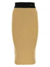 Prada Gold Blend Viscose Stretch Skirt
