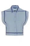 Prada Blue Regular Stripes Shirt In Blue