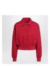 Prada Jackets With Long Sleeves And Ribbed Hem In Red