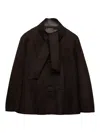Prada Bonded Suede Jacket In Brown