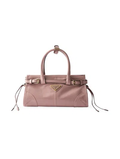 Prada Bonnie Leather Mini Handbag In Blue