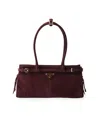 Prada Women's Bonnie Medium Suede Top Handle Bag In Red