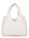 Prada White Soft Medium Tote Bag In Pink