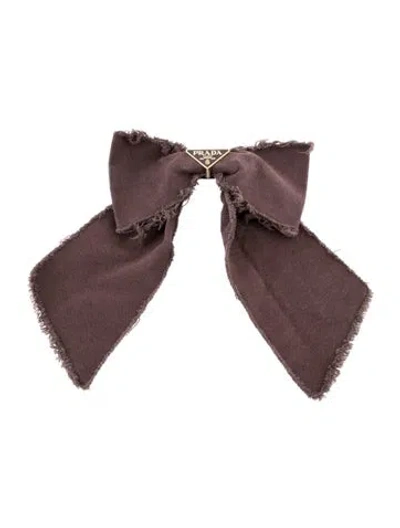Pre-owned Prada Women's  Bow Hair Clip In Purple
