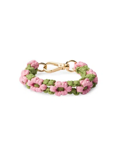 Prada Women's Braided Cord Bracelet In Pink