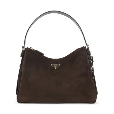 Prada Brown Logo Shoulder Bag