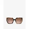 PRADA PRADA WOMEN'S BROWN PR 15WS RECTANGULAR-FRAME ACETATE SUNGLASSES