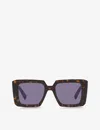 Prada Violet Mirrored Internal Silver Square Ladies Sunglasses Pr 23ys 2au05q 51 In Brown