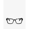 Prada Womens Brown Pr A10v Pillow-frame Acetate Optical Glasses In Brown