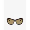 Prada Womens Brown Pr A27s Butterfly-frame Acetate Sunglasses In Brown