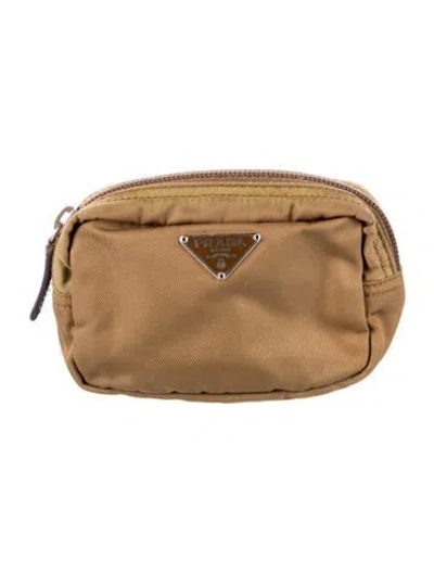 Pre-owned Prada Women's Brown Tessuto Mini Pouch