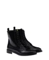 Prada Brushed Leather Ankle Boots In Black