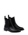 Prada Brushed Leather Ankle Boots In Black