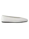 Prada Leather Ballet Flats In Gray