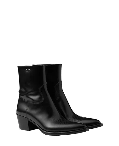 Prada Brushed-finish Leather Boots In Multi