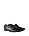 Prada Women Dark Brown Leather Loafers In Black