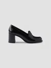 Prada Patent Leather Loafer Pumps In Black