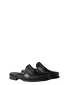 Prada Brushed Leather Mules In Black