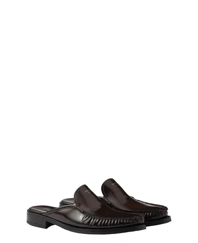 Prada Women's Brushed Leather Mules
