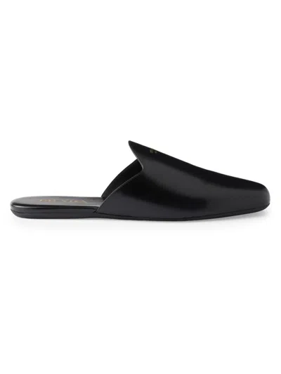 PRADA WOMEN'S BRUSHED LEATHER MULES