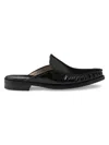 Prada Brushed Leather Mules In Black