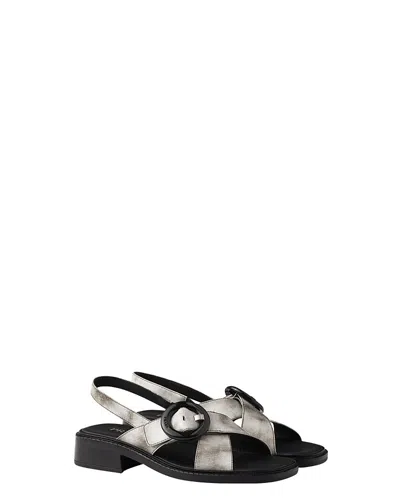 PRADA WOMEN'S BRUSHED LEATHER SANDALS WITH BUCKLE
