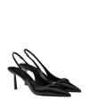 Prada Women Brushed Leather Slingback Pumps In Black