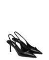 Prada Women's Brushed Leather Slingback Pumps In Black