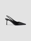 Prada Leather Pumps Slingback Pointed Toe Stiletto In Black