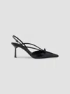 Prada Brushed Leather Slingback Pumps In Black