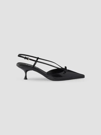Prada Women's Brushed Leather Slingback Pumps In Black