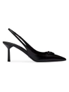 Prada Women's Brushed Leather Slingback Pumps In Black