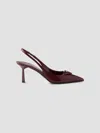 Prada Slingback Pumps In Leather With Brushed Finish In Brown