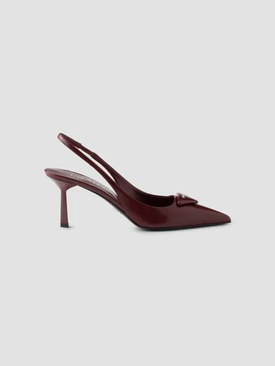 PRADA WOMEN'S BRUSHED LEATHER SLINGBACK PUMPS