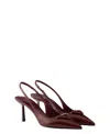Prada Slingback Pumps In Leather With Brushed Finish In Brown
