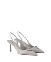 Prada Pointed High-heeled Sandals In Granite Grey