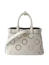 Prada Women's Buckle Medium Leather Bag With Appliqués In F0g3z Bianco Nero