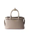 Prada Women's Buckle Small Leather Top Handle Bag With Double Belt In Gray