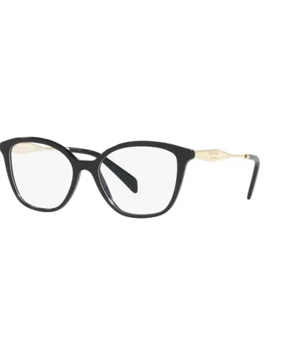Prada Women's Butterfly Eyeglasses, Pr 02zv In Black