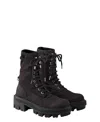 Prada Laced Boots With Grooved Sole In Brown