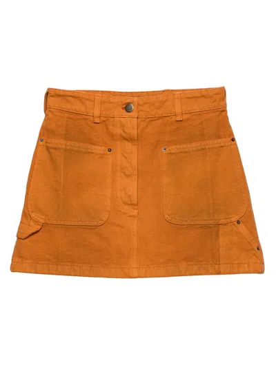 Prada Women's Canvas Mini-skirt In Orange