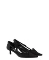 Prada Kitten Heel Pointed Toe Pump In Black