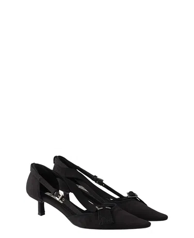 Prada Kitten Heel Pointed Toe Pump In Black