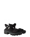 Prada Women's Canvas Sandals In Black