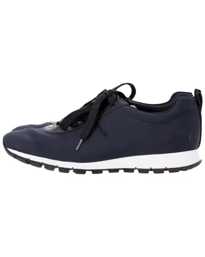 Prada Women's Canvas Sport Low Top Lace Up Sneaker, Size 7.5 (authentic Pre-  Loved) In Blue