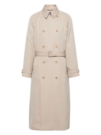 PRADA WOMEN'S CAPPUCCINO GABARDINE TRENCH COAT