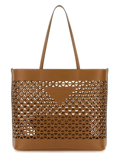 Prada Shopping Bag In Neutral