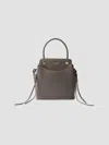 Prada Carry Mini Leather Handbag In Grey