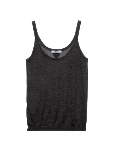 Prada Women's Cashmere And Silk Tank Top In Gray