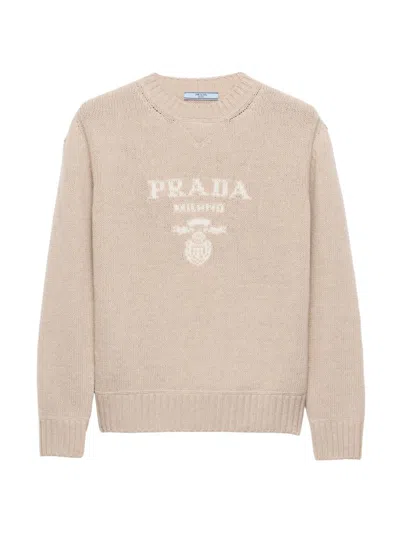 Prada Women's Cashmere And Wool Crew-neck Sweater In Brown